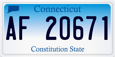 CT license plate AF20671