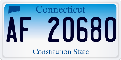 CT license plate AF20680