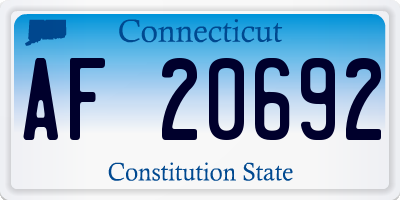 CT license plate AF20692
