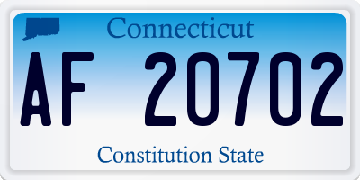 CT license plate AF20702