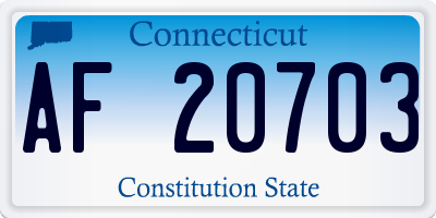 CT license plate AF20703
