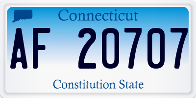 CT license plate AF20707