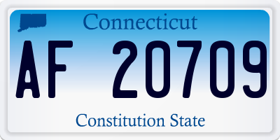 CT license plate AF20709