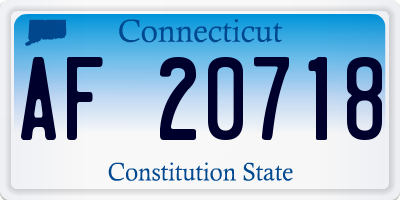 CT license plate AF20718