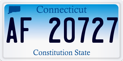 CT license plate AF20727
