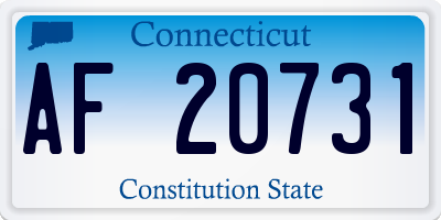 CT license plate AF20731
