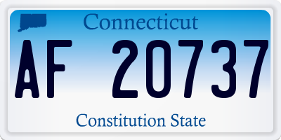 CT license plate AF20737