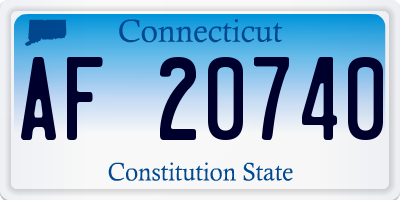 CT license plate AF20740