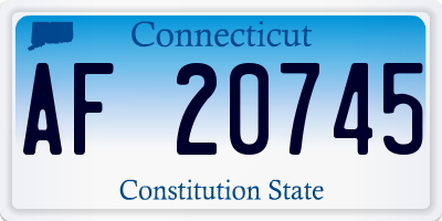 CT license plate AF20745