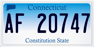 CT license plate AF20747