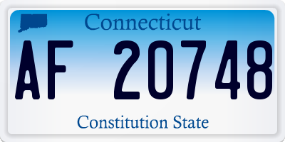 CT license plate AF20748