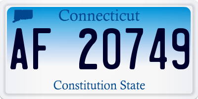 CT license plate AF20749