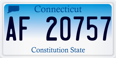 CT license plate AF20757