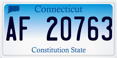 CT license plate AF20763
