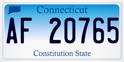 CT license plate AF20765