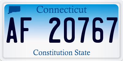 CT license plate AF20767