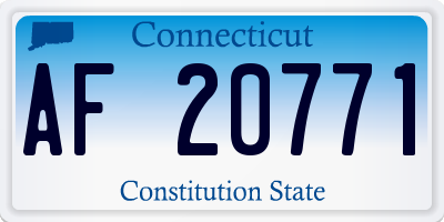 CT license plate AF20771