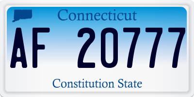 CT license plate AF20777
