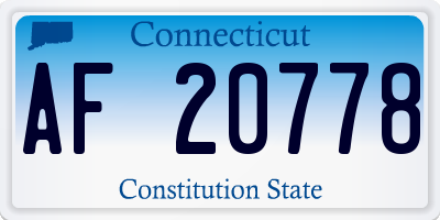 CT license plate AF20778