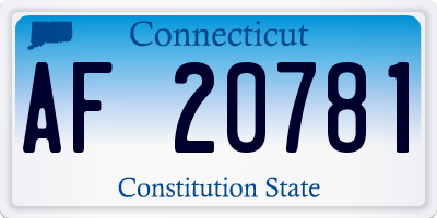 CT license plate AF20781