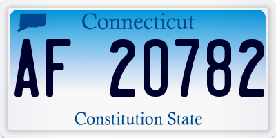 CT license plate AF20782