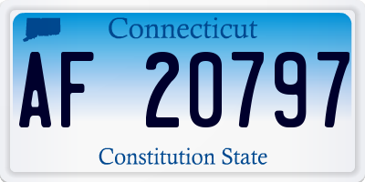 CT license plate AF20797