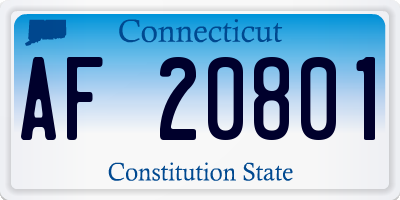 CT license plate AF20801