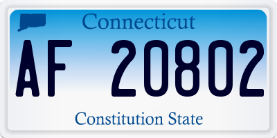 CT license plate AF20802