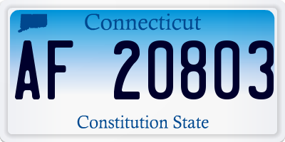 CT license plate AF20803