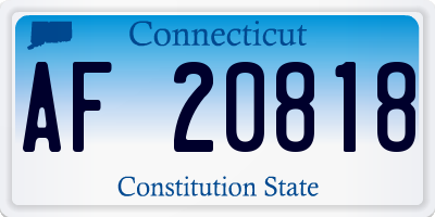 CT license plate AF20818