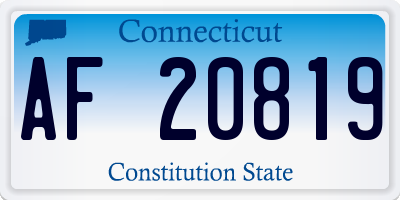 CT license plate AF20819