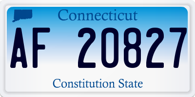 CT license plate AF20827