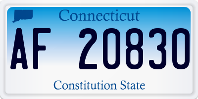 CT license plate AF20830