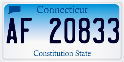CT license plate AF20833