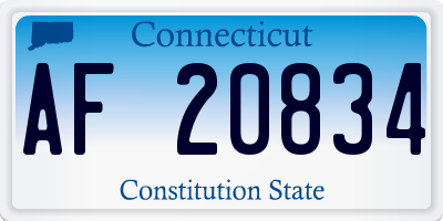 CT license plate AF20834