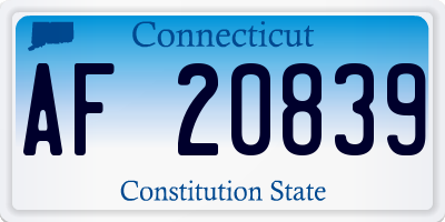 CT license plate AF20839