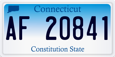 CT license plate AF20841