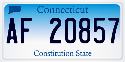 CT license plate AF20857