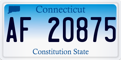 CT license plate AF20875