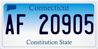 CT license plate AF20905