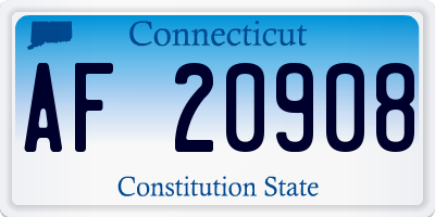 CT license plate AF20908
