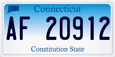 CT license plate AF20912