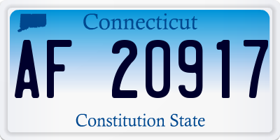 CT license plate AF20917