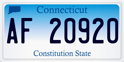 CT license plate AF20920
