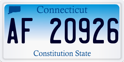 CT license plate AF20926
