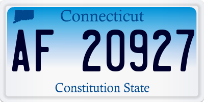 CT license plate AF20927