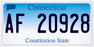CT license plate AF20928