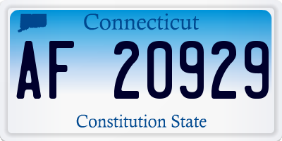 CT license plate AF20929