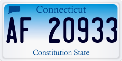 CT license plate AF20933