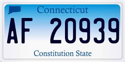 CT license plate AF20939